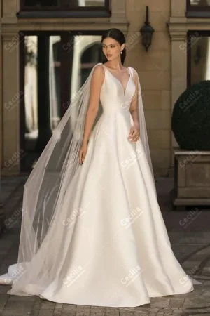 Luxury Wedding Dresses Satin Bridal Gowns Elegant Floor Length Robes For Formal Party Charming 2025 Vestidos De Novia Customized